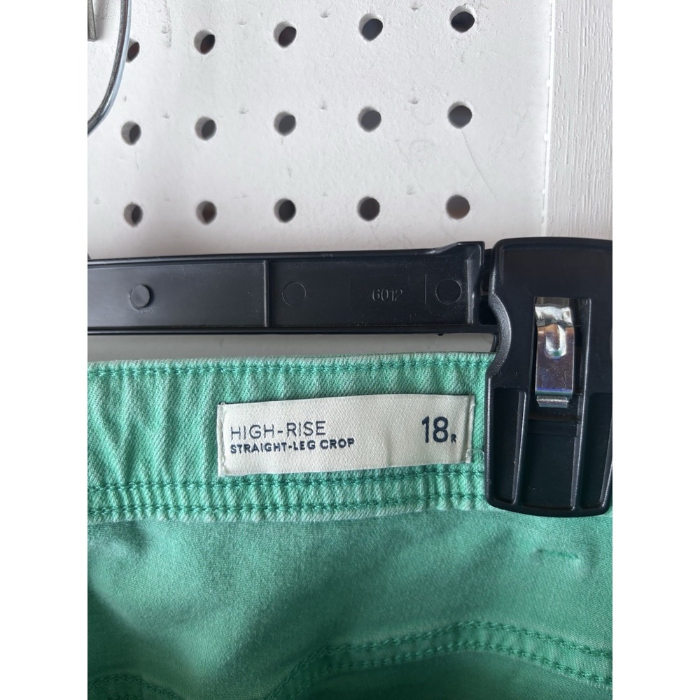 J Jill Denim 18R High Rise Straight Leg Crop Jean Green Beach Glass Pants - Picture 5 of 6